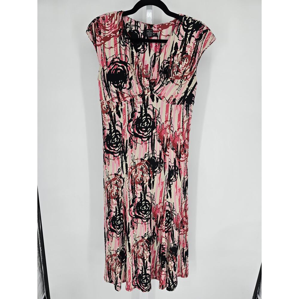 Glamour Women's Multicolored Tye-Dye Floral Sleeveless Fit & Flare Dress Size 10